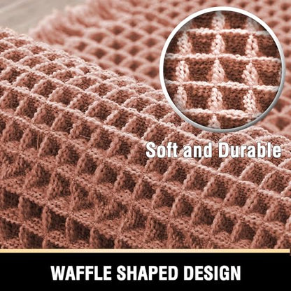 H.VERSAILTEX Upgraded Waffle Bath Mat Super Absorbent Non Slip Bath Rug Soft Pink 17" x 24" - color: Soft Pink, size: 17" x 24"