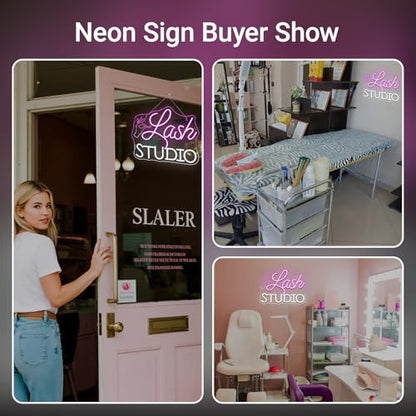 Lash Studio Neon Sign Eyelashes Room Neon Signs Lash Tech Gifts - color: Colorful-A-eyelash