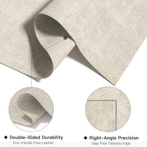 DOLOPL Placemats Set of 4, Reversible Faux Leather Place Mats, Beige - color: Beige, size: Set of 4
