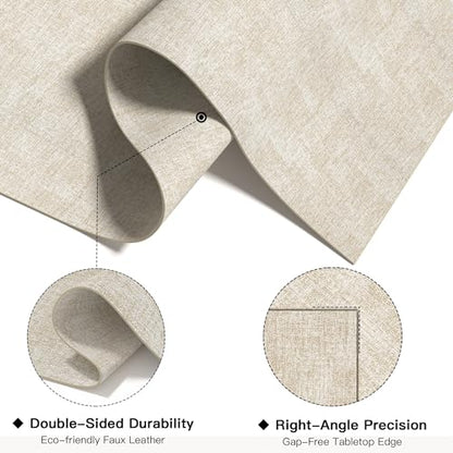 DOLOPL Placemats Set of 6, Reversible Faux Leather Place Mats, Beige - color: Beige, size: Set of 6