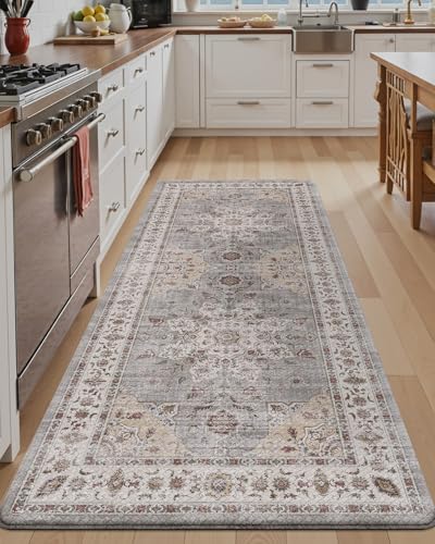 LUMI Kitchen Floor Mat Cushioned Anti Fatigue Runner Rug, 24"x59" - color: Soft Grey, size: 59"L x 24"W x 0.4"Th