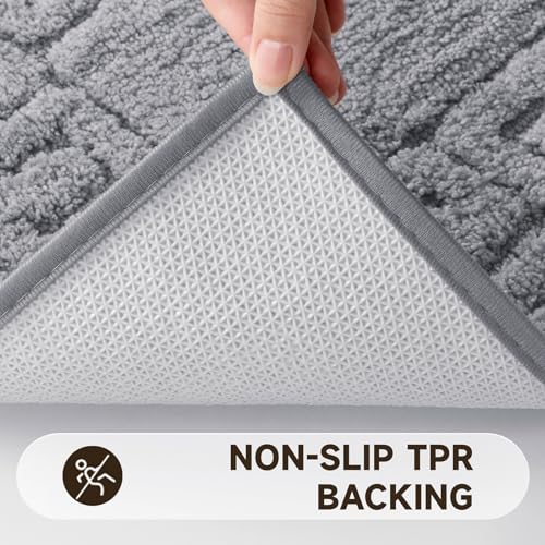 Pauwer Bathroom Rugs Sets 3 Piece, Plush Absorbent Bath Rug, Light Grey - color: Light Grey