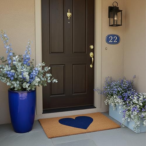 Calloway Mills Madison Heart Doormat (Dark Blue, 17" x 29") - color: Dark Blue, size: 1'5" x 2'5" (Rectangular)