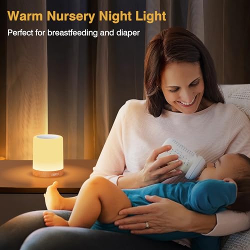 UNIFUN Bedside Touch Lamp Rechargeable Dimmable RGB LED Table Night Light (Pack of 2) - size: Regular Szie (Pack of 2)