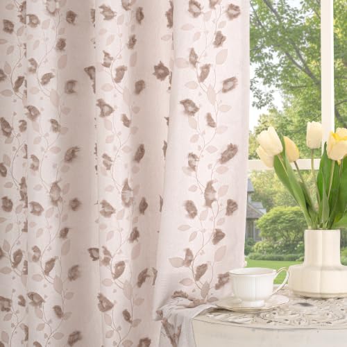 BGment Mocha Linen Curtains for Living Room 84 inches Long - 2 Panels - color: Mocha, size: 52"W x 84"L (Pack of 2)