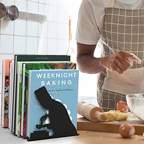 Artori Design Hidden Bookends for Shelves - Cooking Book Ends - color: Cooking