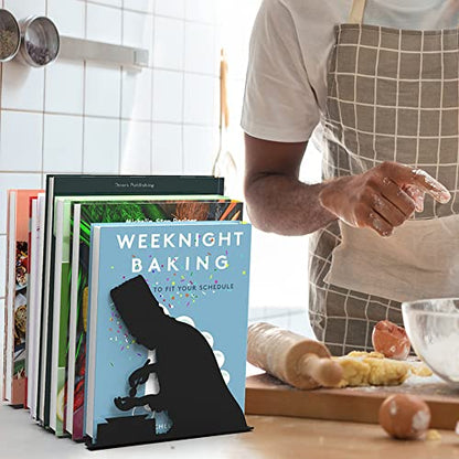 Artori Design Hidden Bookends for Shelves - Cooking Book Ends - color: Cooking