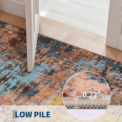 GarveeHome Modern Door Mat 2x3 Machine Washable Rug Yellow - color: Wind/Cloud, size: 2' x 3'