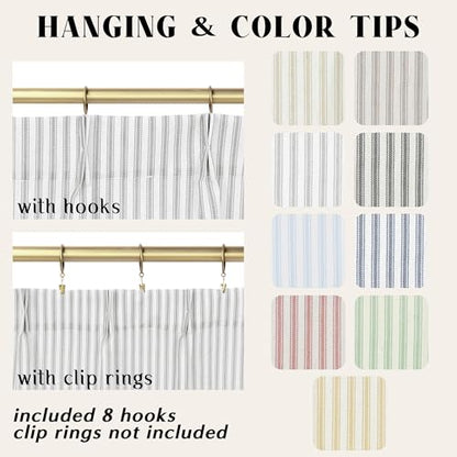 Lino Rosa Small Window Curtains 24 x 18 Inch Length,Sheer Semi Pleated Grey and White Curtains for Kitchen Bathroom Windows - color: Grey, size: 24"W x 18"L (Pack of 2)