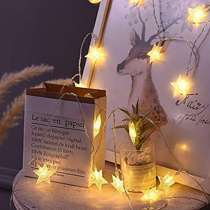 ANJAYLIA 100 LED 32FT Battery Operated Star Lights & Remote, Warm White - color: Warm White 33 FT