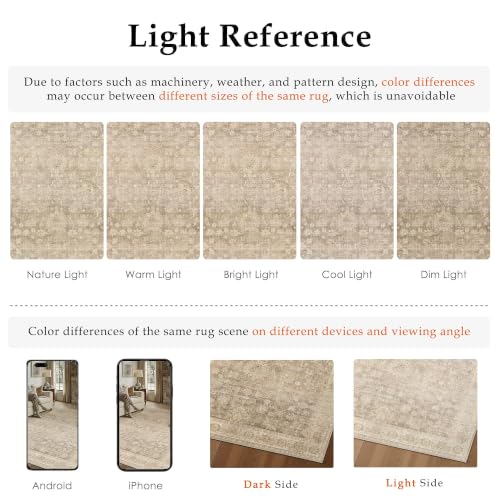 HUGEAR Beige Runner Rugs 2x6 Hallway Washable Rug Carpet - color: Retro Beige, size: 2' x 6' (Runner)