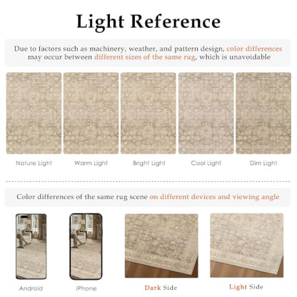 HUGEAR Beige Area Rugs 4x6 Living Room Washable Rug Carpet - color: Retro Beige, size: 4' x 6' (Rectangular)