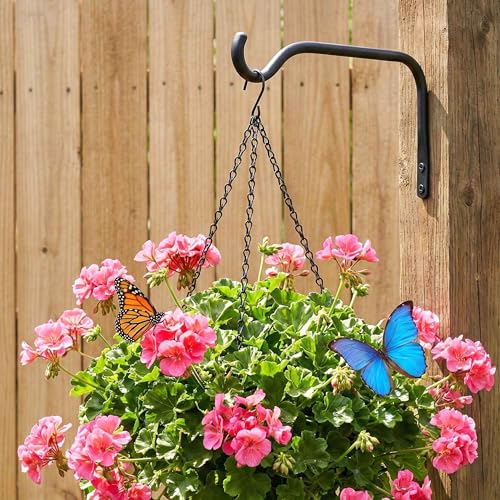 Lifyzoon Plant Hanger Brackets - 8 Inch 2 Pack Metal Outdoor Wall Hooks - size: 8Inch-2Pack