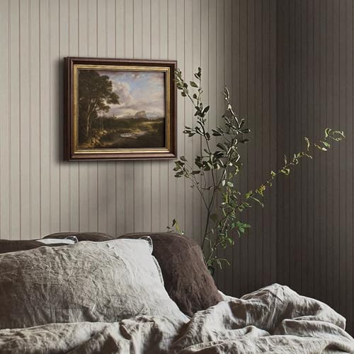 Small Framed Landscape Canvas Wall Art – Rustic Countryside River Scene - color: 07, size: 12"L x 10"W