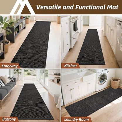 COSY HOMEER Hallway Runner Rugs Non-Slip Washable 2'7"x10' Black - color: Black, size: 2'7" x 10'