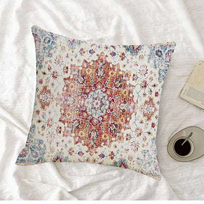 Boho Throw Pillow Covers 16x16 Orange and Blue Teal Ethnic Pillows - color: Boho, size: 16" x 16" (Pack of 2)