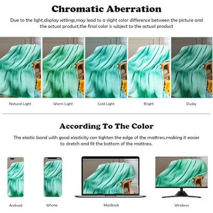 NEWCOSPLAY Fleece Leaves Pattern Twin Blanket, Aqua, 60"x80" - color: Aqua, size: Twin(60"x80")