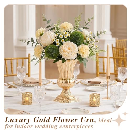 Gold Vases for Centerpieces, 2 Pcs Metal Trumpet Vase, 8.4" Tall - color: French Gold, size: 8.4in-2Pcs