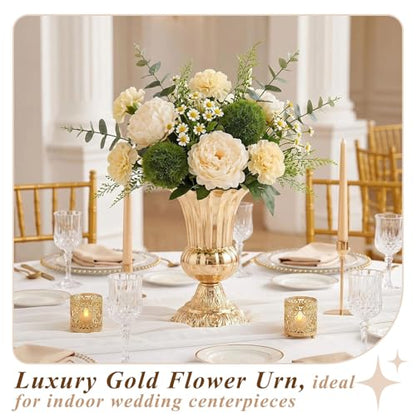 Gold Vases for Centerpieces, 10 Pcs Metal Trumpet Vase, 8.4" Tall - color: French Gold, size: 8.4in-10Pcs