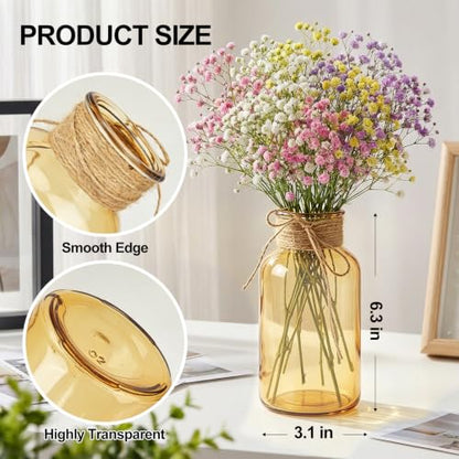 6Pack Mason Jars for Centerpiece Glass Flower Bud Vase Gold Vases - color: Gold