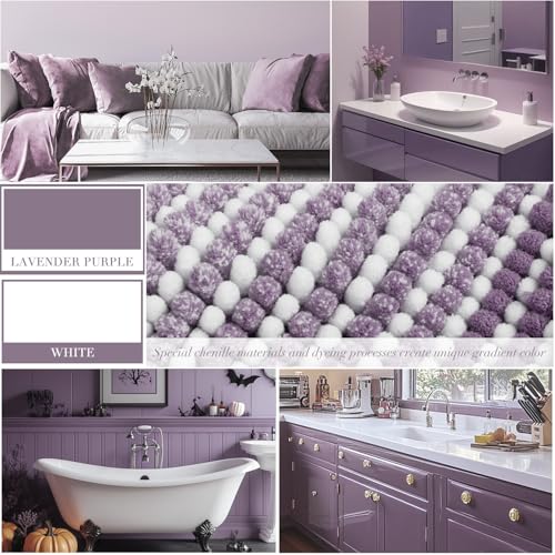 BSICPRO Bathroom Rugs Sets 2 Piece, Non Slip Bath Mats, Lavender Purple - color: Lavender Purple, size: 20" x 32" Plus 16" x 24"