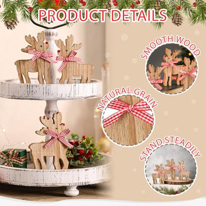 Reindeer Christmas Decor Wooden Deer Table Decoration 3Pcs