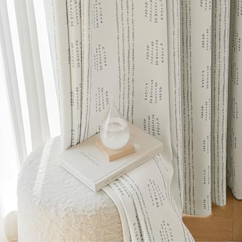 100% Blackout Grey Boho Curtains, 63 Inches, 2 Panels for Bedroom - color: Grey, size: 52"W x 63"L (Pack of 2)