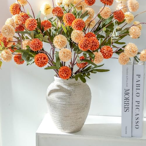 Ceramic Flower Vase, 7.4 Inch Rustic Farmhouse Home Decor - color: 205-1-7.4in