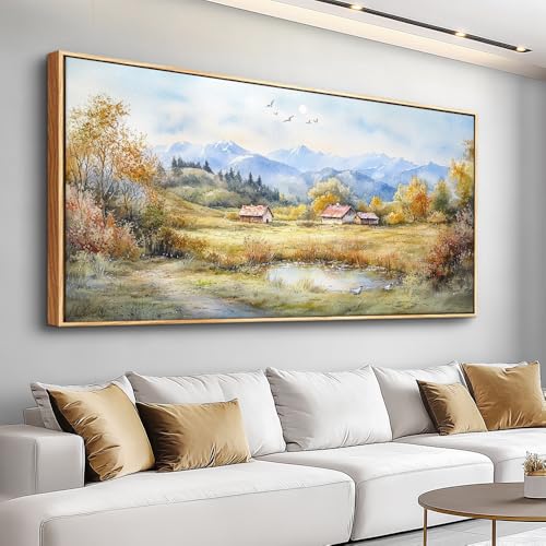 PHAOHUAXM Canvas Wall Art For Living Room Farmhouse Dining Room Home Wall Decor For Bedroom Office Wall Decoration Rural Landscape Painting Wood Frame Prints Pictures Artwork Aesthetics 20"x40" - color: Rural Landscape Painting, size: 40"L x 20"W