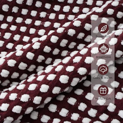 Battilo Throw Blanket for Couch, Red Textured Dot Throw Blankets, 50"x60" - color: Red Dot, size: 50"x60"