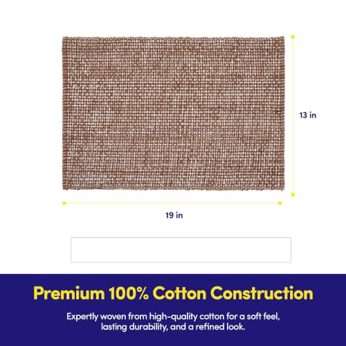 Sweet Home Collection 100% Cotton Placemats for Dining Room Rectangle Two Tone Woven Fabric 13" x 19" Soft Durable Table Mat Set, Set of 4, Chocolate - color: Chocolate, size: Rectangle 13" x 19"