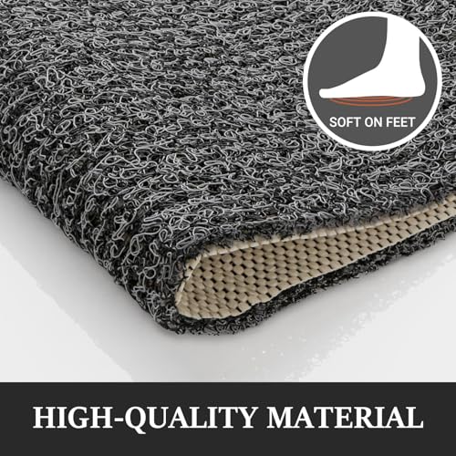 LuxStep Shower Mat Bathtub Mat Non-Slip Bath Mat with Drain, Quick Drying - color: Black, size: 24" x 16"