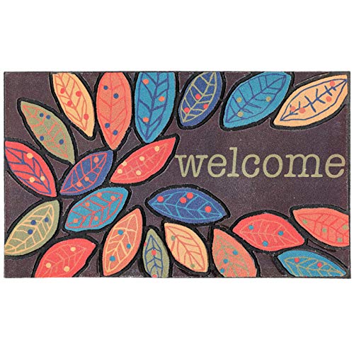 CHICHIC Door Mat, Welcome Mat 17x 30 Inch Front Door Mat Outdoors for Home Entrance Outdoors Mat for Outside Entry Way Doormat Entry Rugs, Heavy Duty Non Slip Rubber Back Low Profile, Leaves - color: Colorful Leaves