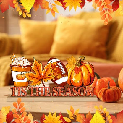 Fall Table Decorations Centerpiece, Metal Table Sign - style: Fall Football