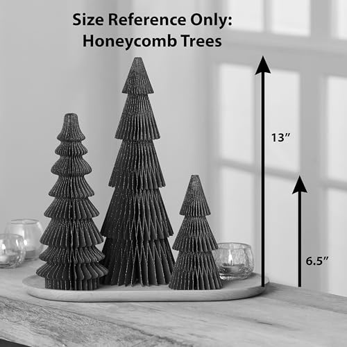 Winter Honeycomb Paper Trees, Set of 3 (Medium Set 3 Black) - color: Medium Set 3 Black