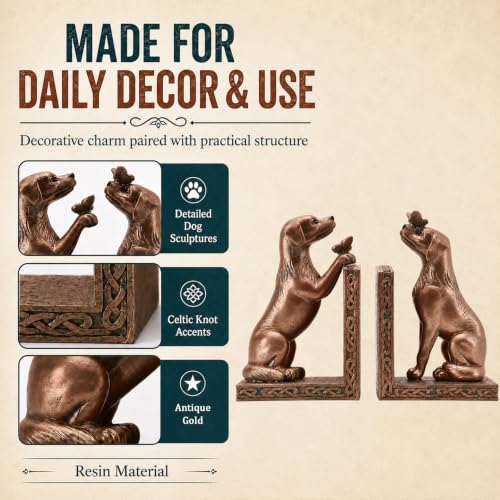 Dog Decorative Bookend for Shelves - Dog Book Ends