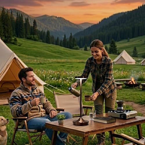 Brown Cordless Table Lamps, Rechargeable 6000mAh, 72H Runtime, Waterproof - color: Brown