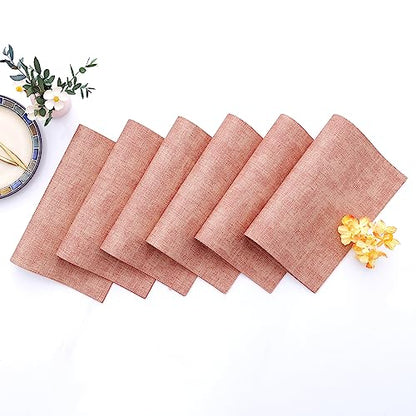 Homaxy PU Faux Leather Placemats for Dining Table, Set of 6, Pink - color: Pink