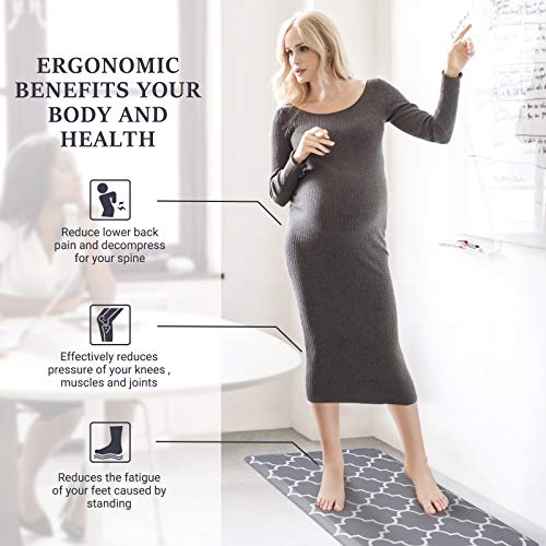 WISELIFE Kitchen Mats and Rugs Cushioned Anti-Fatigue, 17.3"x 39", Grey - color: Stylish Grey, size: 39"L x 17.3"W x 0.5"Th