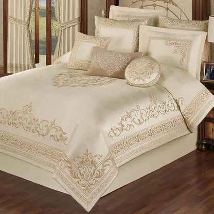 Touch of Class Versailles Luxury Comforter, Classic Pearl, King, 11 Pc Set - size: 11 Piece King Comforter Set