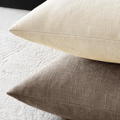 MIULEE Textured Chenille Throw Pillow Covers 18x18 Inch Taupe Grey - color: Taupe Grey, size: 18" x 18" (Pack of 2)