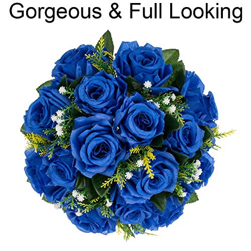 Flower Centerpieces for Wedding Tables: Royal Blue, 2 Packs - color: Royal Blue
