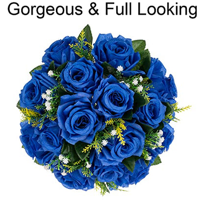 Flower Centerpieces for Wedding Tables: Royal Blue, 2 Packs - color: Royal Blue