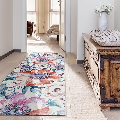 Gertmenian Indoor Boho Rug - 2x6 Runner, Non Slip, Super Strong, Ideal for High Traffic Areas in Entryway, Bedroom, Kitchen - Flora, Multi, 28516 - color: Flora, Multi, size: 2'6" x 6' (Runner)