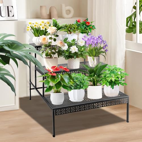 3 Tier Metal Plant Stand, Ladder Flower Pot Holder Plant Stands
