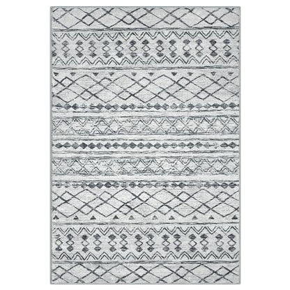 KUTA Area Rug 5x7 Grey, Washable Boho Large Living Room Moroccan Rugs - color: Grey, size: 5' x 7' (Rectangular)