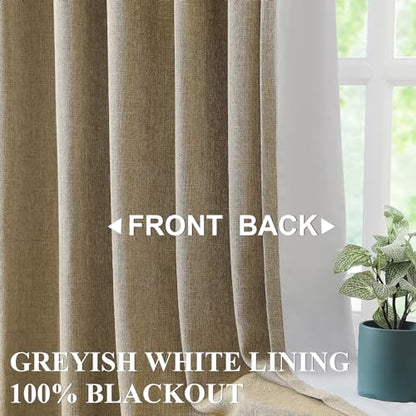 Vision Home Brown Pinch Pleated Full Blackout Curtains Linen Blended Room Darkening Window Curtains 72 inch for Living Room Bedroom Thermal Insulated Pinch Pleat Drapes with Hooks 2 Panel 40" Wx72 L - color: Café Brown, size: 40"W x 72"L (Pack of 2)
