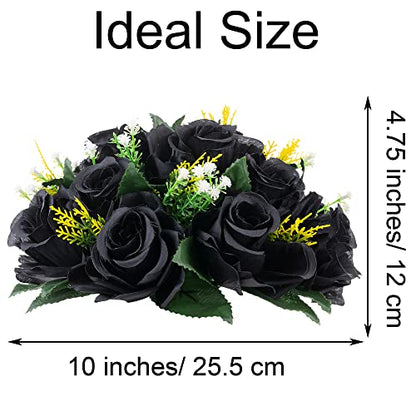 Flower Centerpieces for Wedding Tables: Black, 2 Packs - color: Black