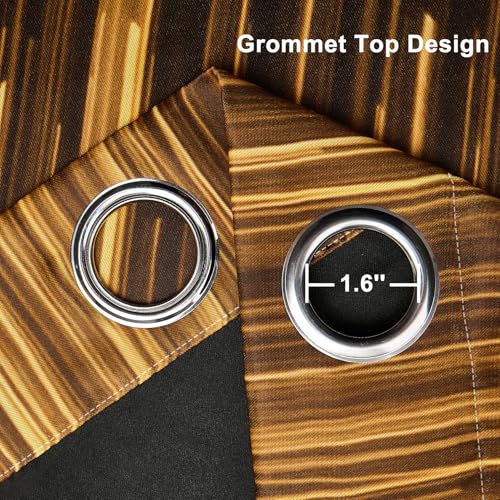 Black and Gold Blackout Curtains for Bedroom, Ombre Abstract Black Out Curtains 63 Inch Long, Thermal Insulated Blackout Drapes with Grommet Top, 42W x 63L, 2 Panels - color: 04 Gold and Black, size: 42"W x 63"L (Pack of 2)