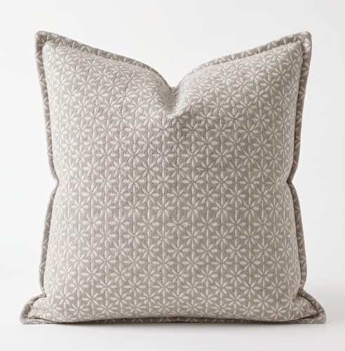 SanVia Designer Cotton Throw Pillow Covers 20x20 for Nooks, Beds & Sofas - color: Taupe Geo, size: 20" x 20" (Pack of 1)